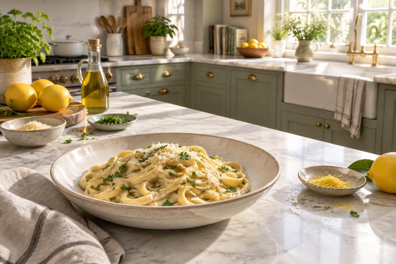 Creamy alfredo pasta